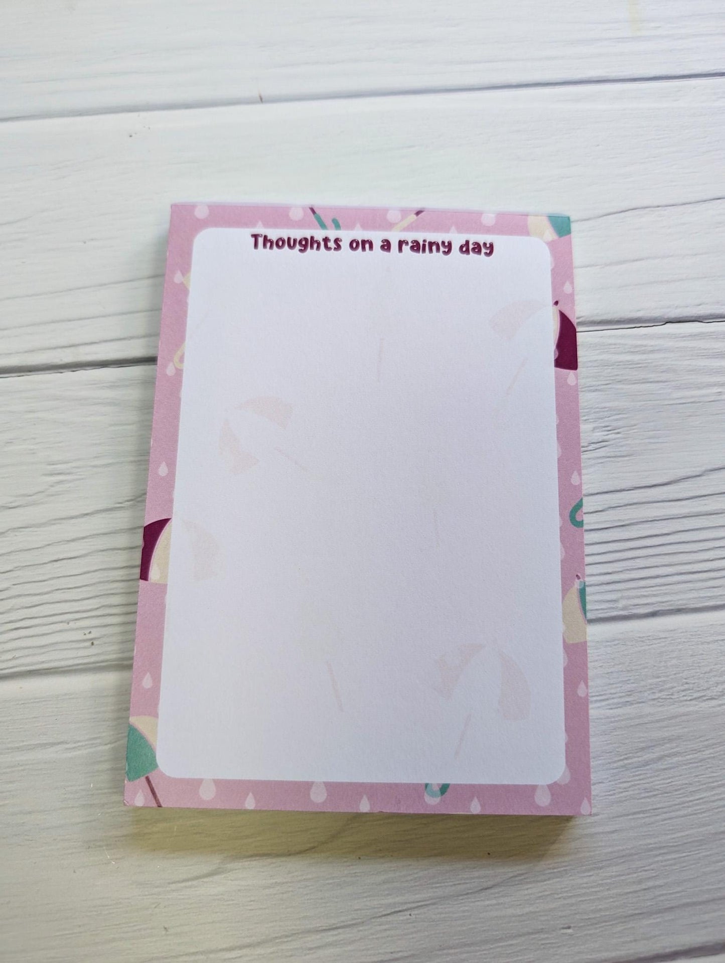 Thoughts On A Rainy Day A6 Notepad, jotter