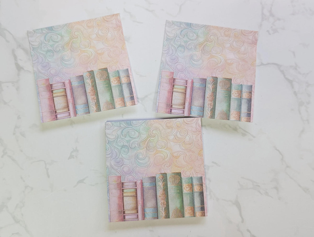 Rainbow Swirls Bookshelf Sticky Notes Pad