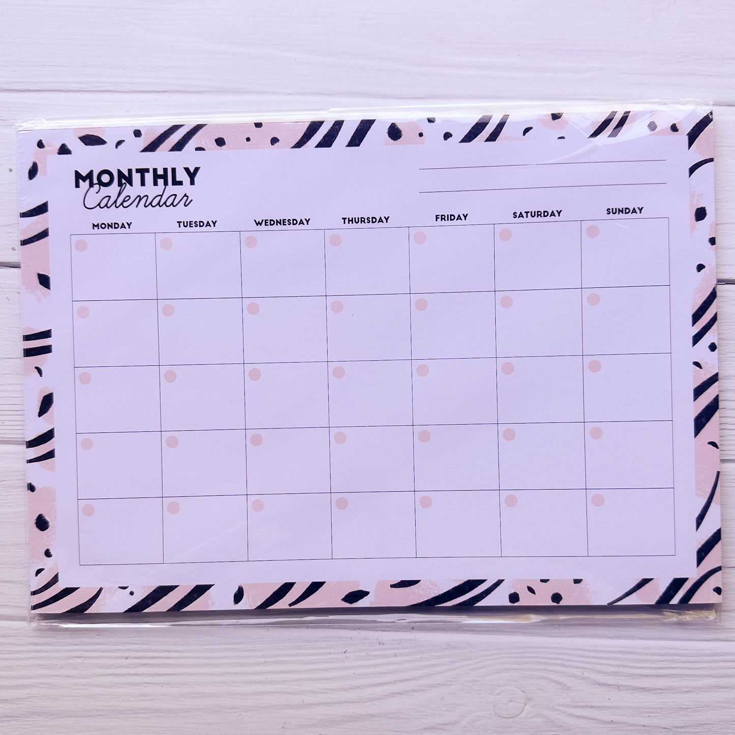 Monthly Desk Calendar A4 size
