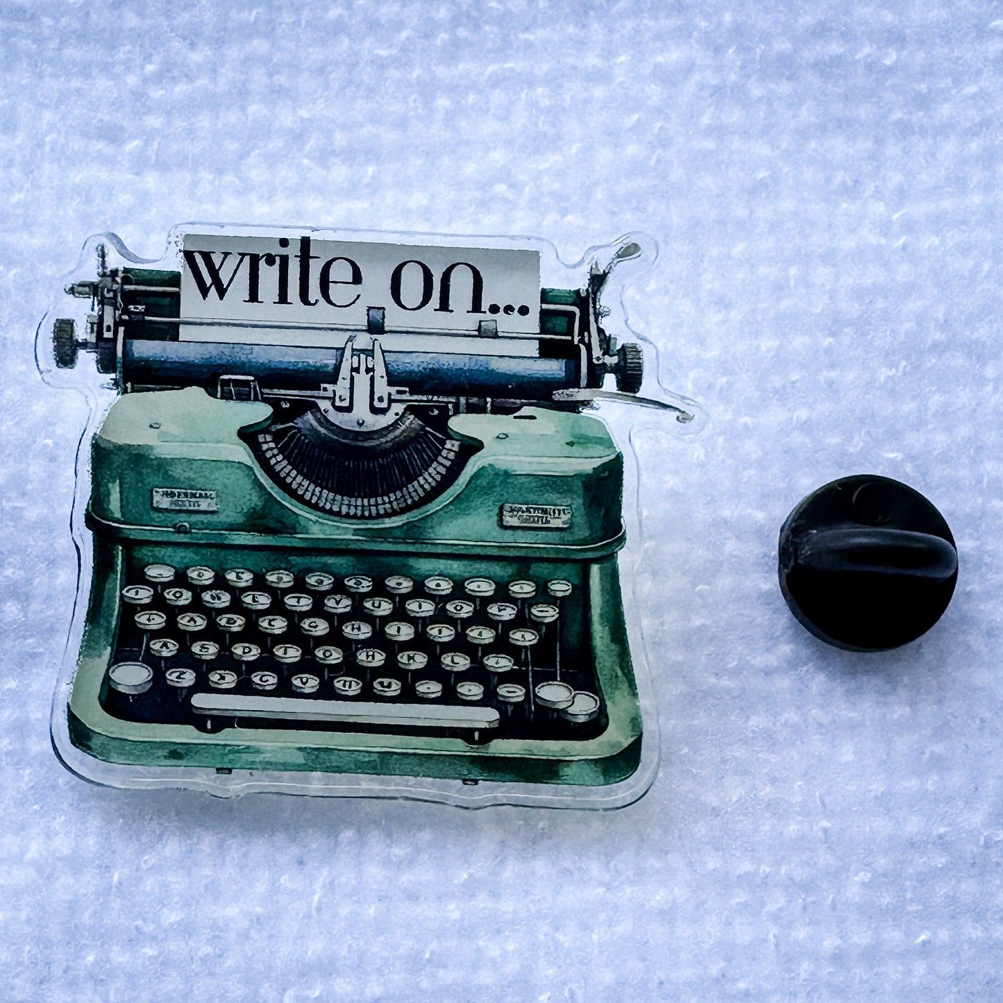 Write On Typewriter Acrylic Pin