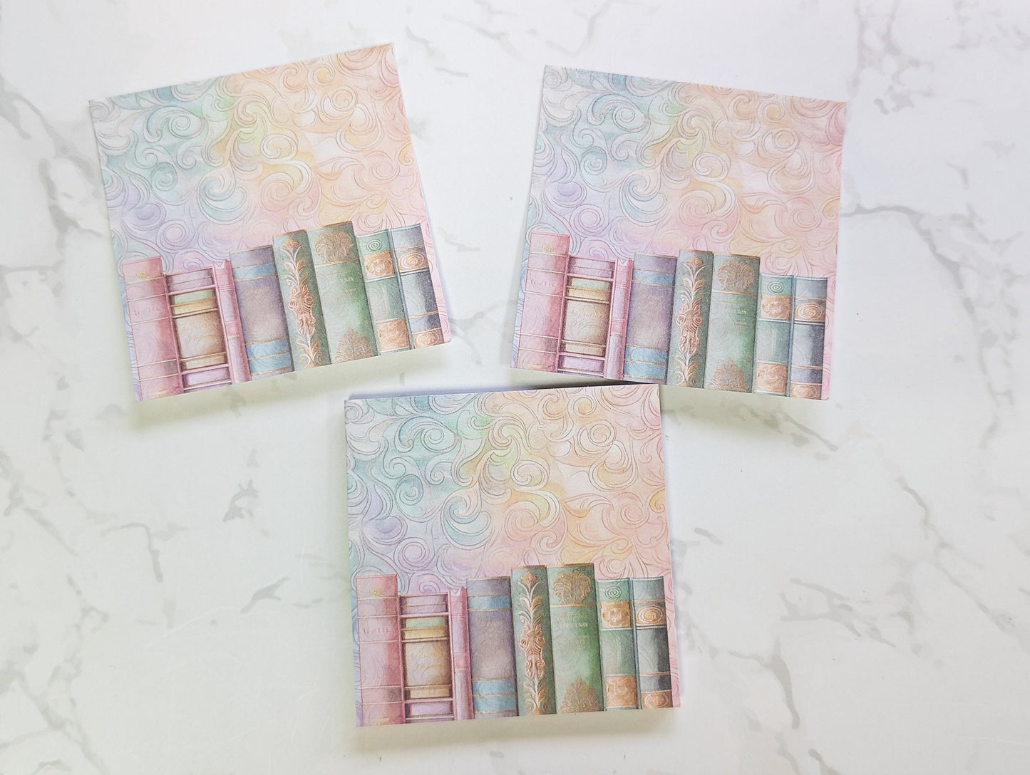 Rainbow Swirls Bookshelf Sticky Notes Pad