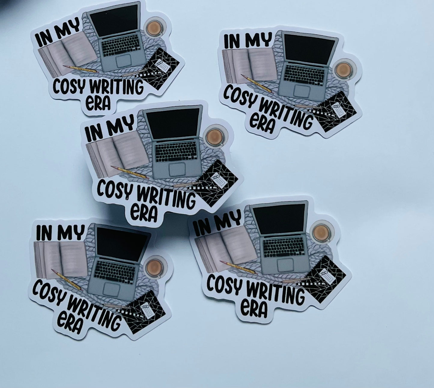 In My Cosy Writing Era die cut vinyl sticker