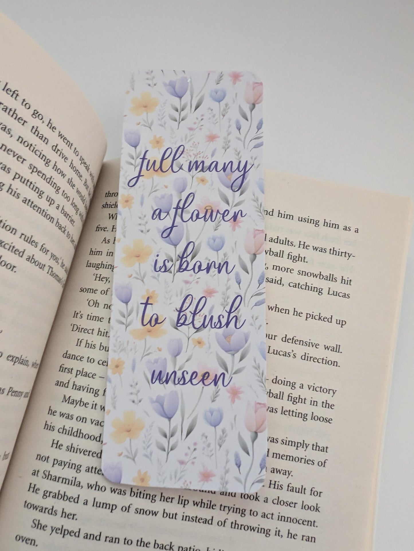 Full Many A Flower Is Born To Blush Unseen Bookmark, page marker