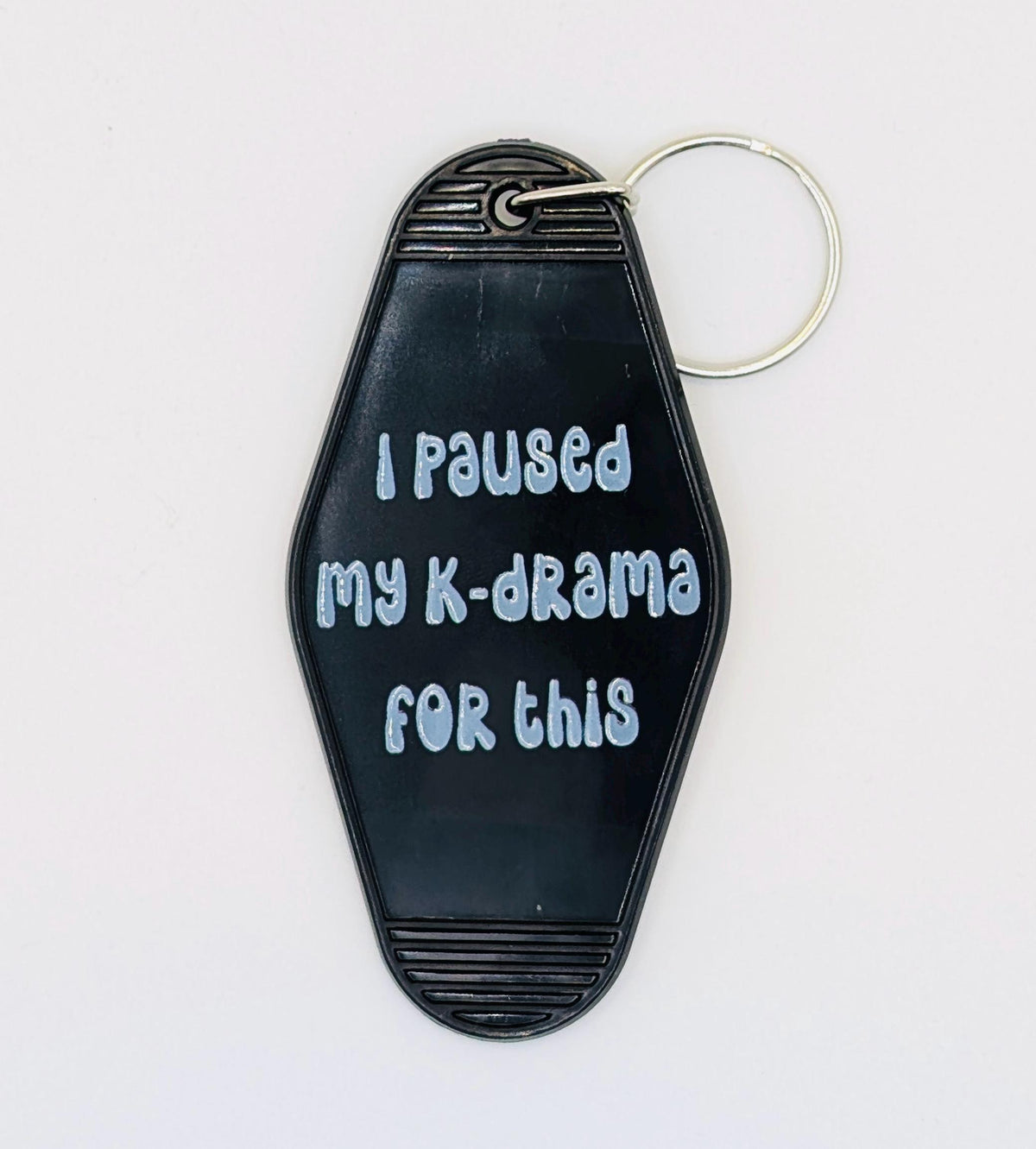I Paused My K-drama For This Motel Keychain, retro keyring __etsy:6503885585