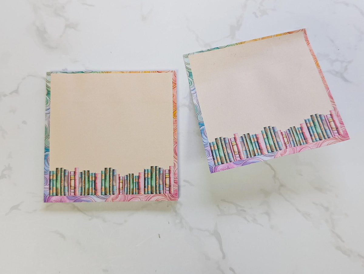 Pastel Rainbow Bookshelf Sticky Notes Pad (Imperfect) __etsy:7942108263