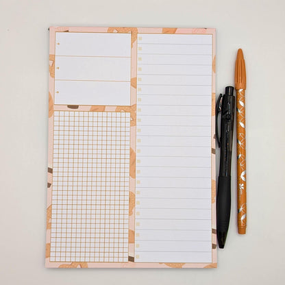 Cafe Life Productivity notepad, A5 notepad, handmade notepad