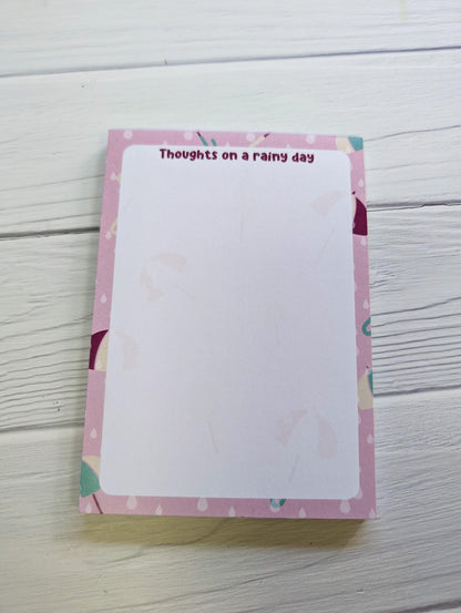 Thoughts On A Rainy Day A6 Notepad, jotter