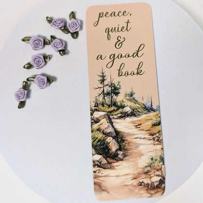 Peace Quiet and a Good Book Bookmark, page marker