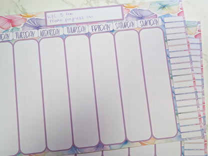 Watercolor Floral Weekly Planner Pad, A4 Notepad