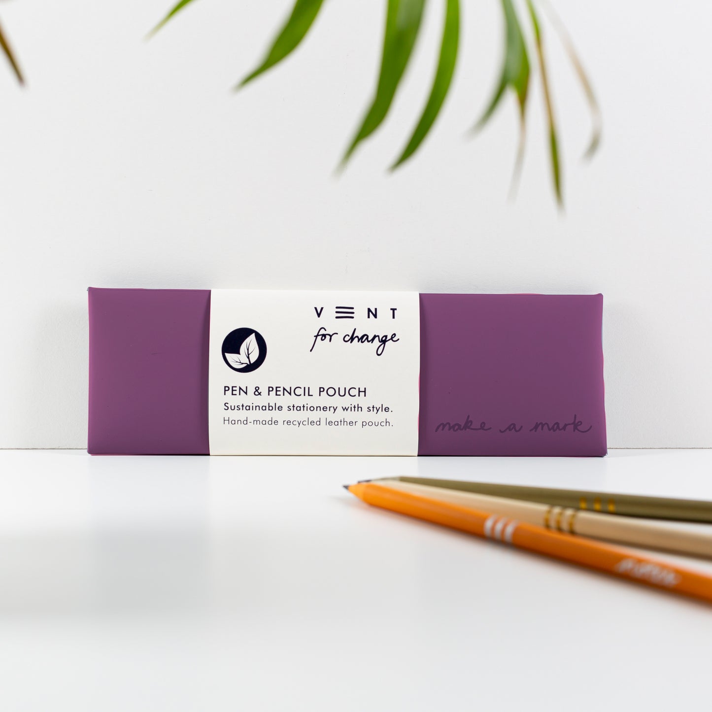Pen/Pencil Pouch, Recycled Leather, VENT for change