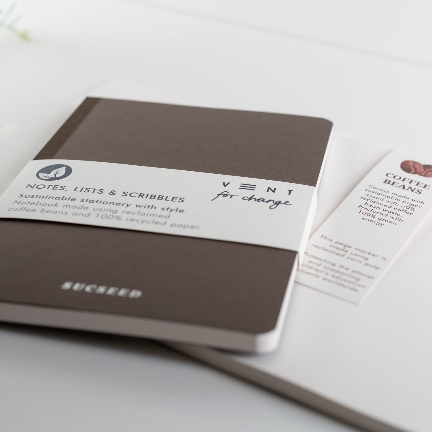 Recycled Paper Notebook, Succeed, VENT for Change