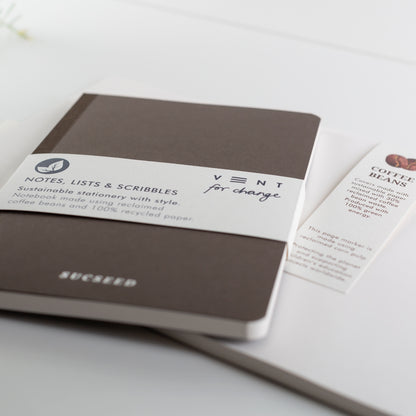 Recycled Paper Notebook, Succeed, VENT for Change