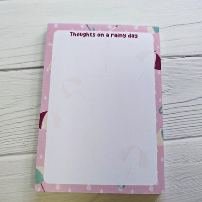 Thoughts On A Rainy Day A6 Notepad, jotter