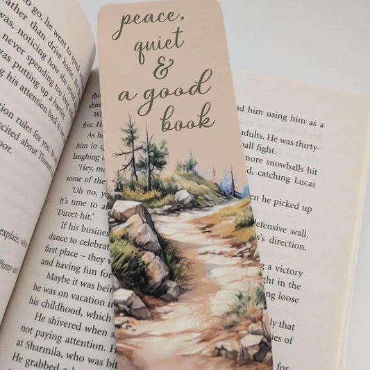 Peace Quiet and a Good Book Bookmark, page marker