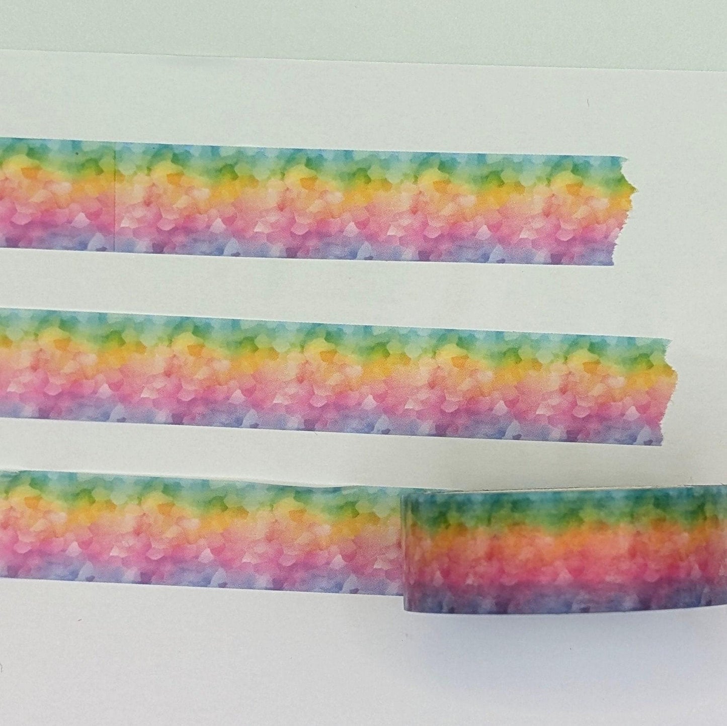 Bright Rainbow Washi Tape, Decorative Paper Tape, 15mm