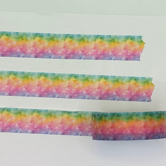 Bright Rainbow Washi Tape, Decorative Paper Tape, 15mm