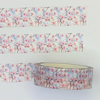 Cherry Blossom Washi Tape, 15mm Decorative Paper Tape