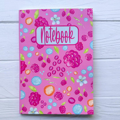 Wild Berry A5 Notebook, Dot grid notebook