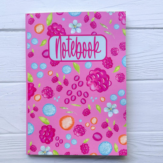 Wild Berry A5 Notebook, Dot grid notebook