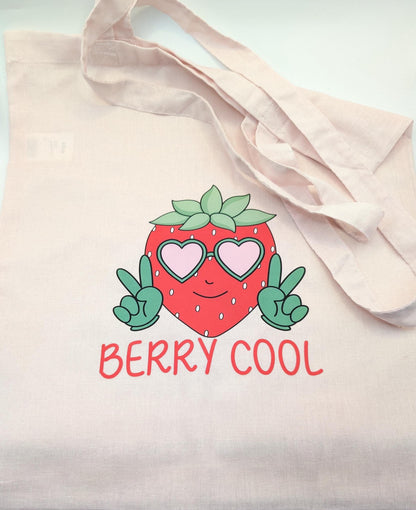 Berry Cool Pink Cotton Tote Bag