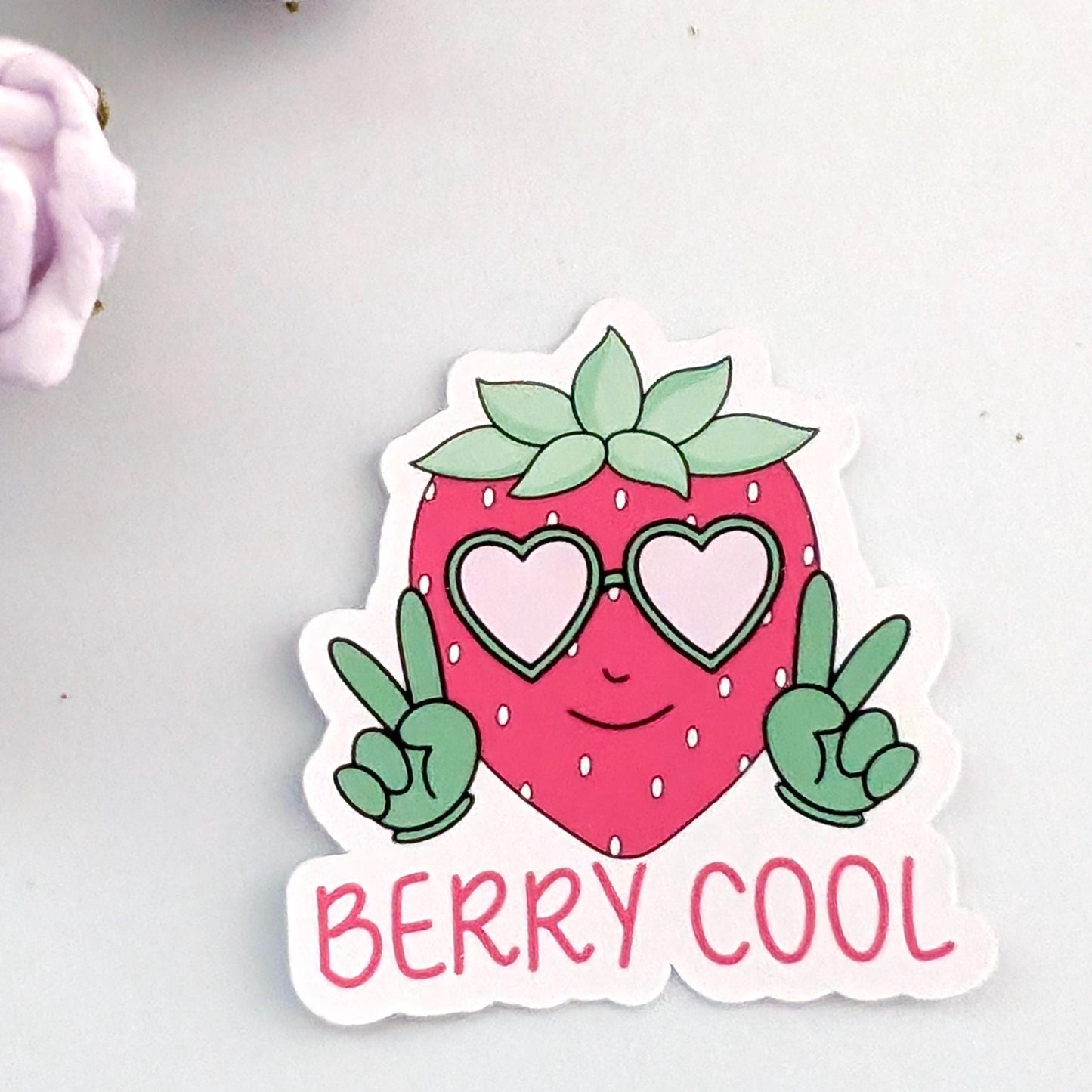 Berry Cool Strawberry Die Cut Sticker