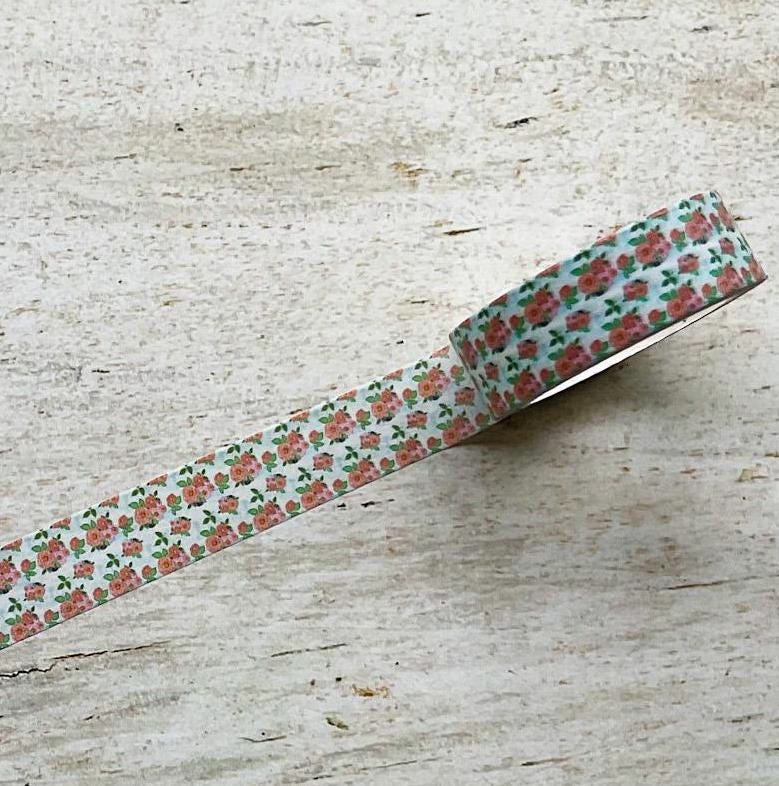 Floral Spring Washi Tape, Decorative Paper Tape, 15mm