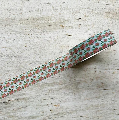 Floral Spring Washi Tape, Decorative Paper Tape, 15mm