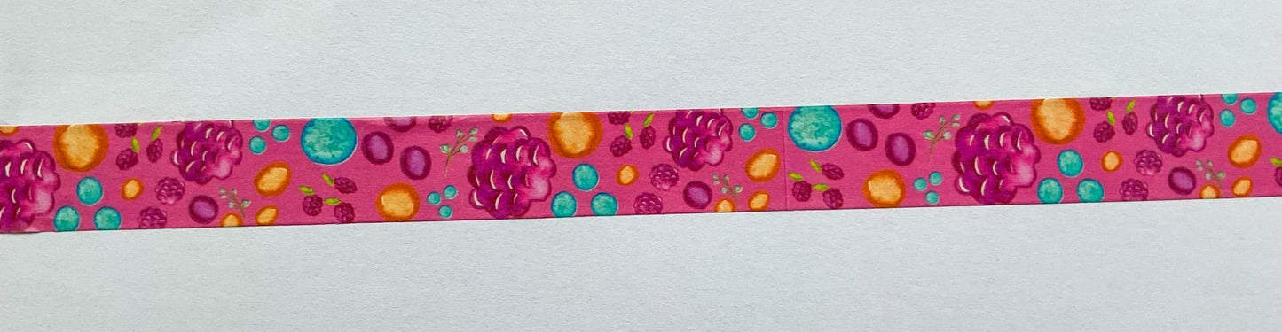 Wild Berry Washi Tape, Decorative Paper Tape, 15mm