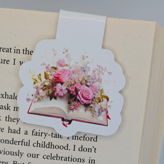Floral Book Magnetic Bookmark