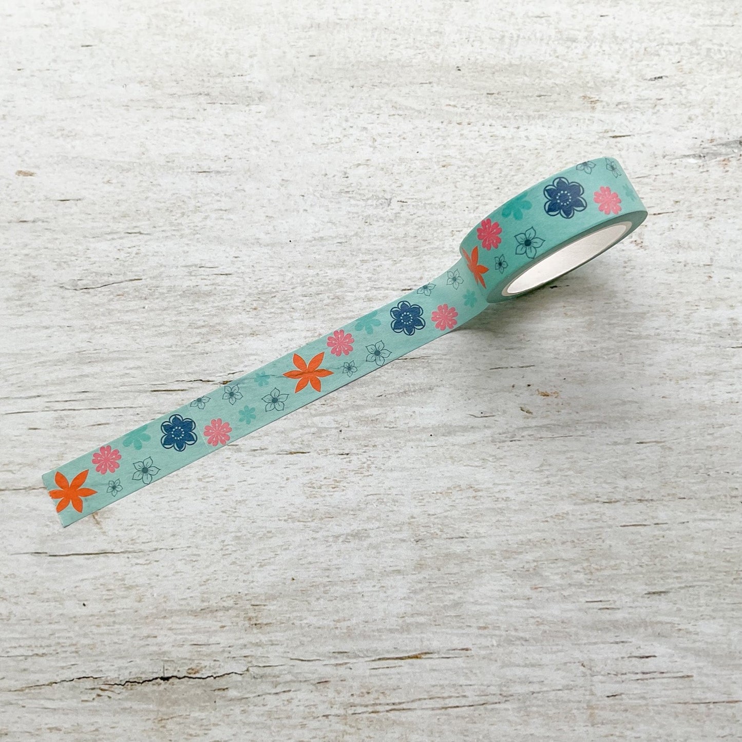 Bold Floral Blue Washi Tape