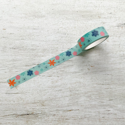Bold Floral Blue Washi Tape