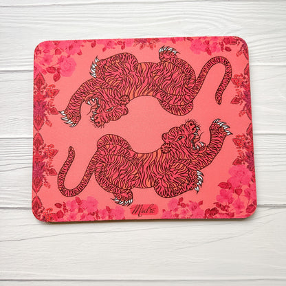 Tiger with Roses Mousemat, mouse pad