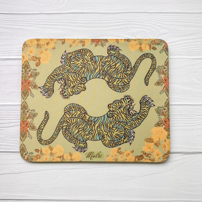 Tiger with Roses Mousemat, mouse pad