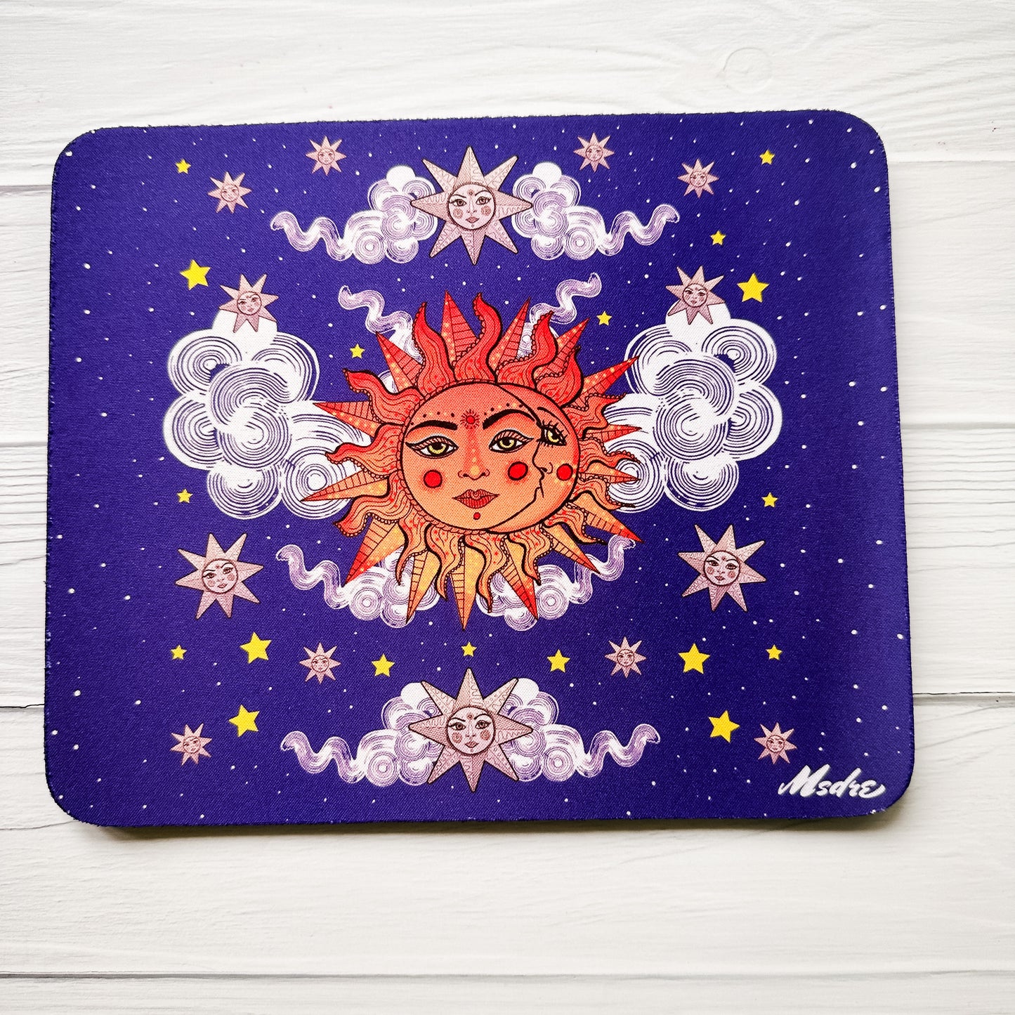 Sun, Moon and Stars Mousemat, mouse pad