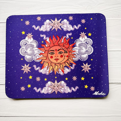 Sun, Moon and Stars Mousemat, mouse pad
