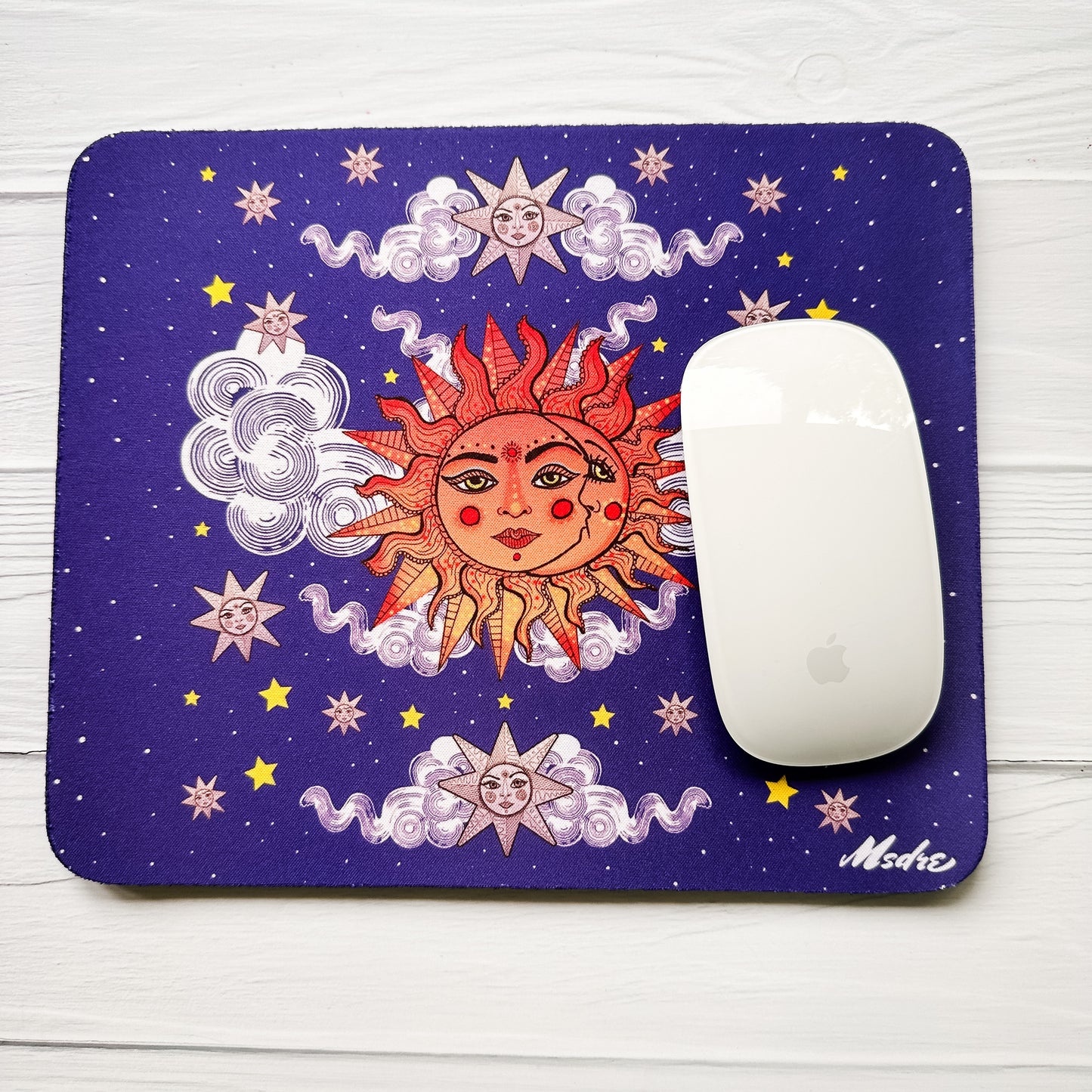 Sun, Moon and Stars Mousemat, mouse pad