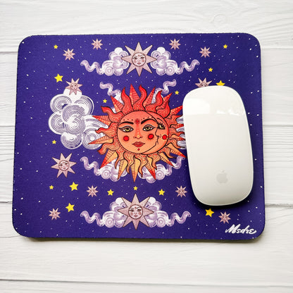 Sun, Moon and Stars Mousemat, mouse pad