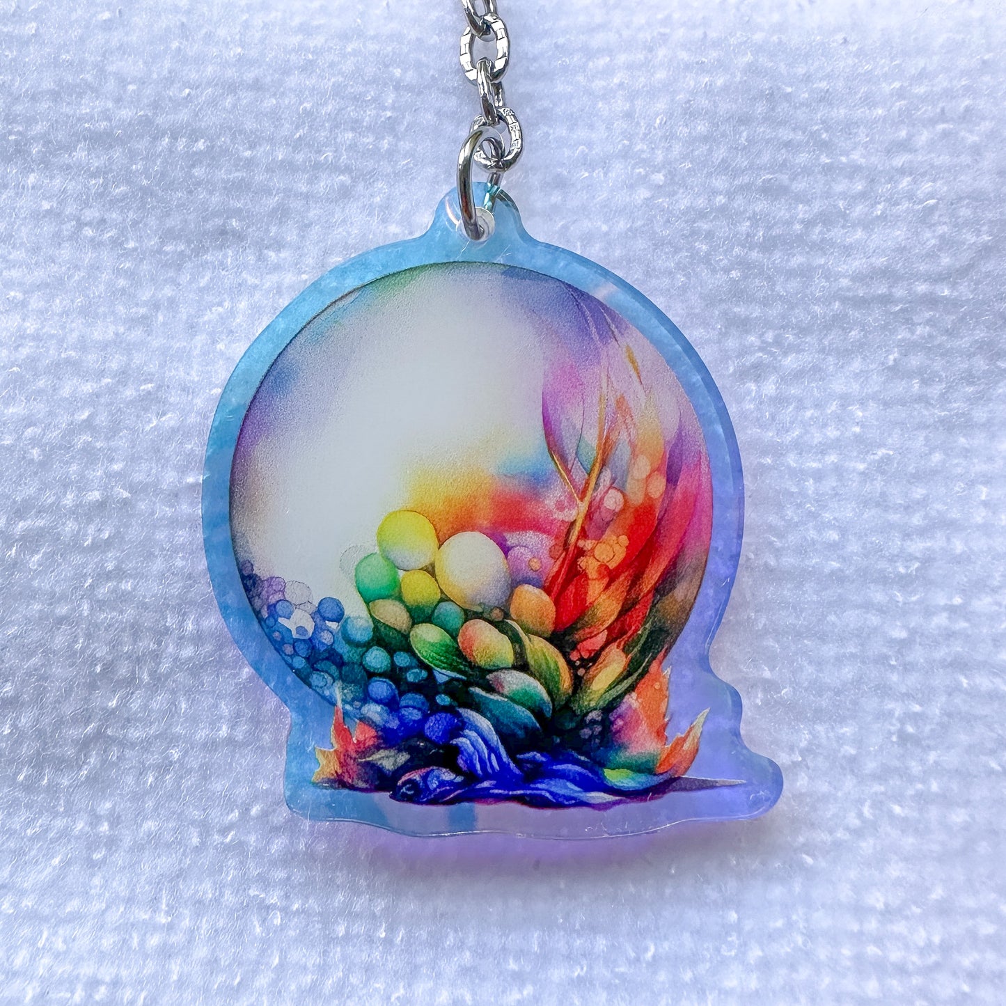 Rainbow Bubble Keychain, Fantasy bubble keyring
