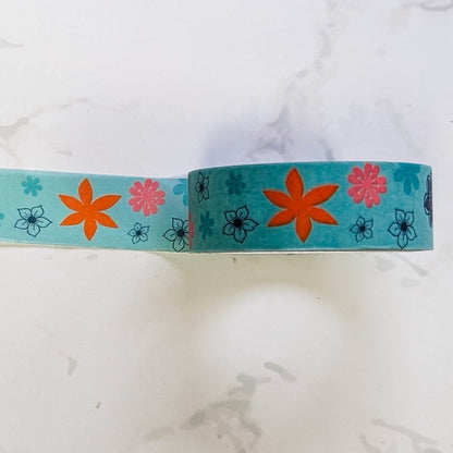 Bold Floral Blue Washi Tape