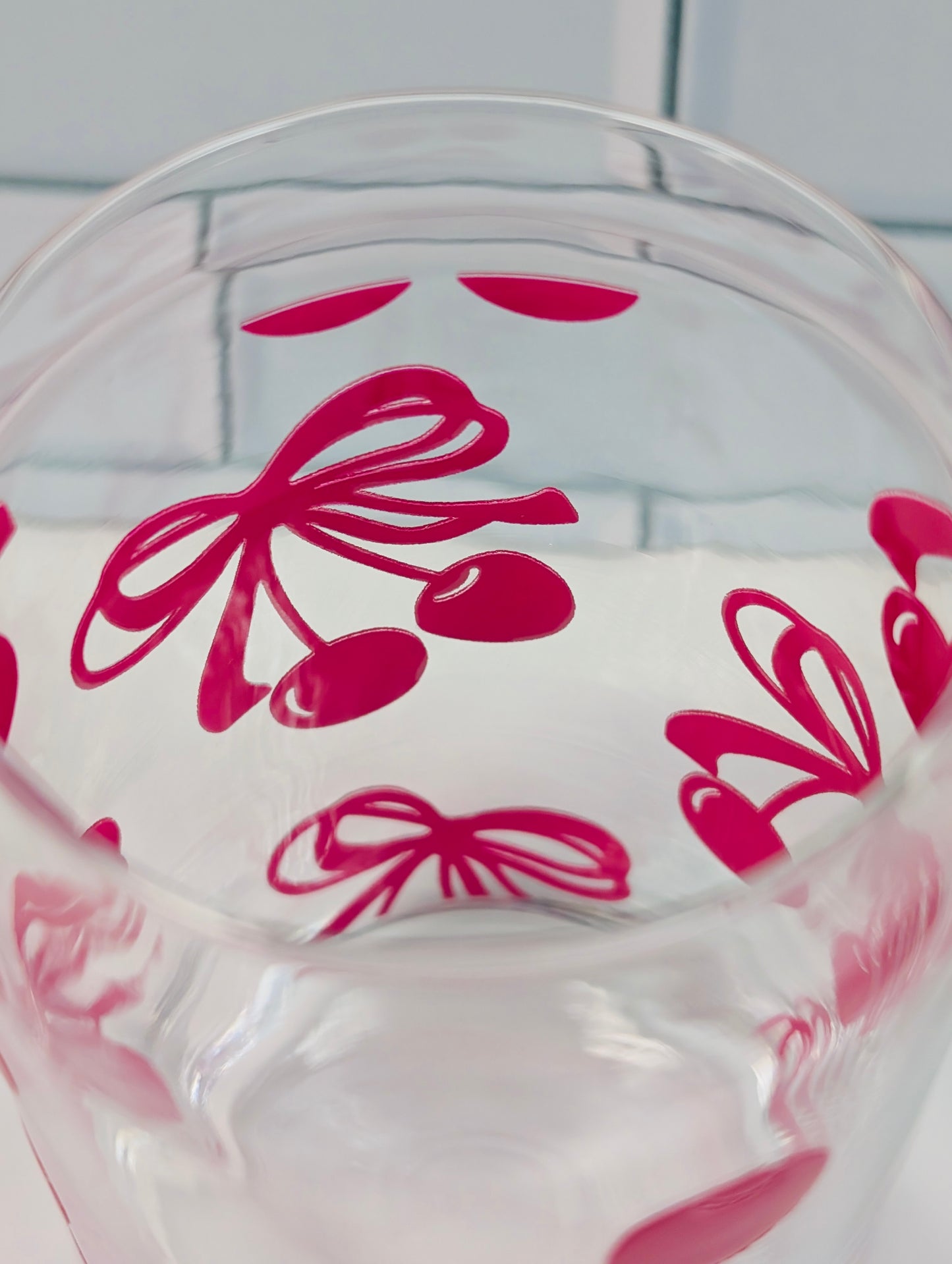 Cherries Glass Can, 16oz, Libbey Glass