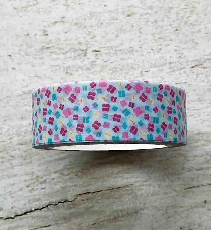Butterfly Floral Washi Tape, Decorative Paper Tape, 15mm
