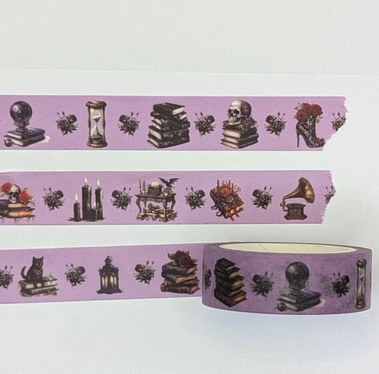 Gothic Paranormal Washi Tape, Book Lovers Decorative Tape