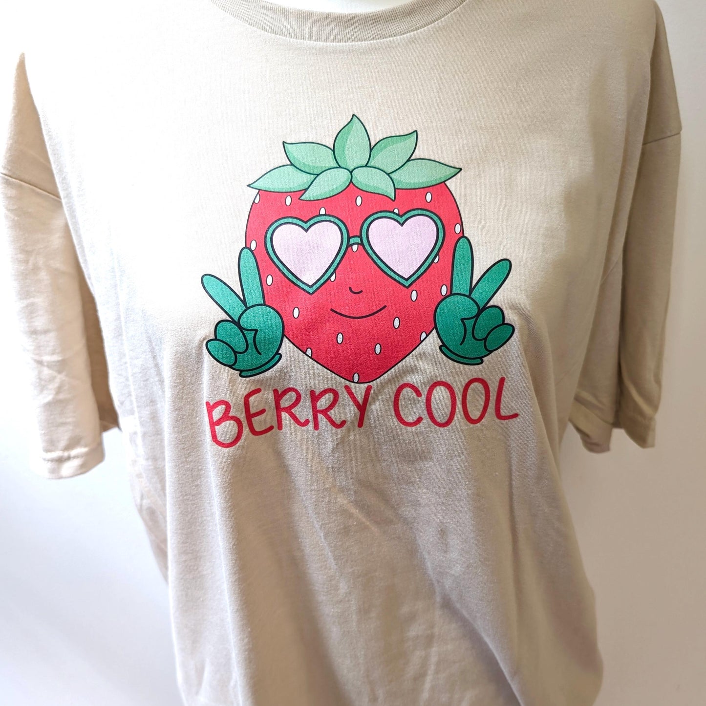Berry Cool Graphic T-Shirt, Sand Cotton Tee