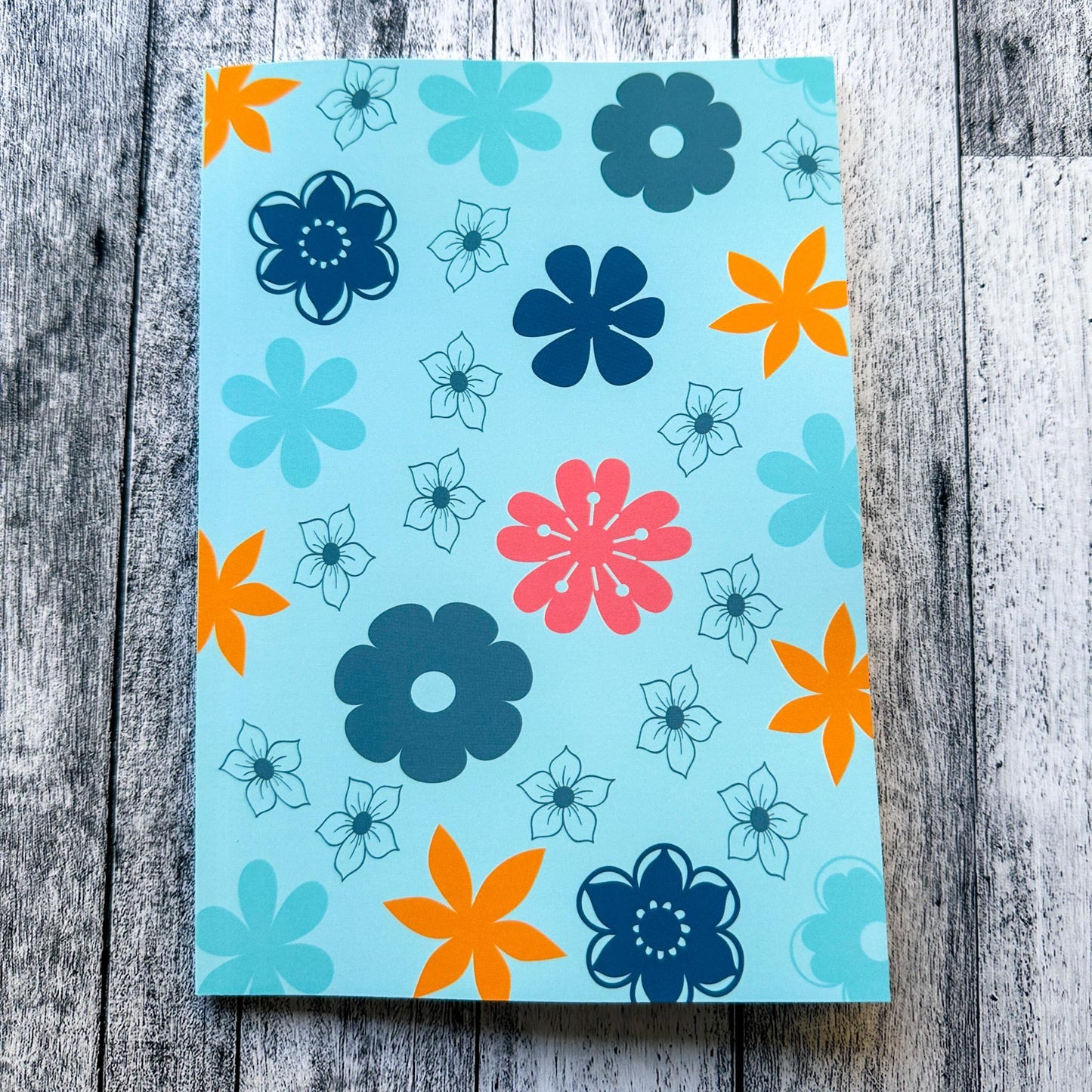 Bold Floral A5 Notebook, Dot grid notebook