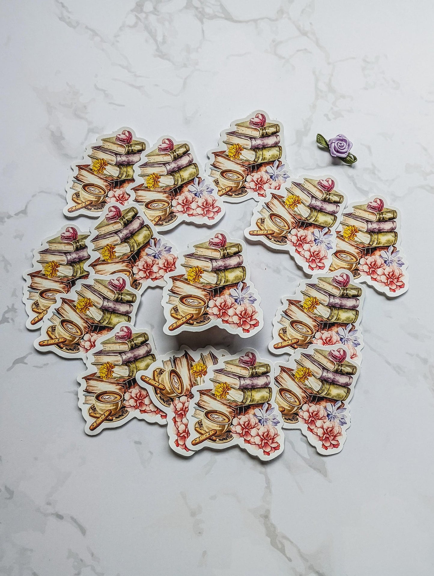 Books and Biscotti die cut sticker