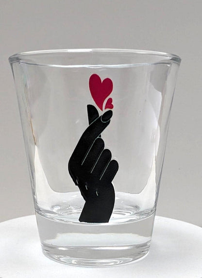 Finger Heart Shot Glass: Korean Drama Lover Gift