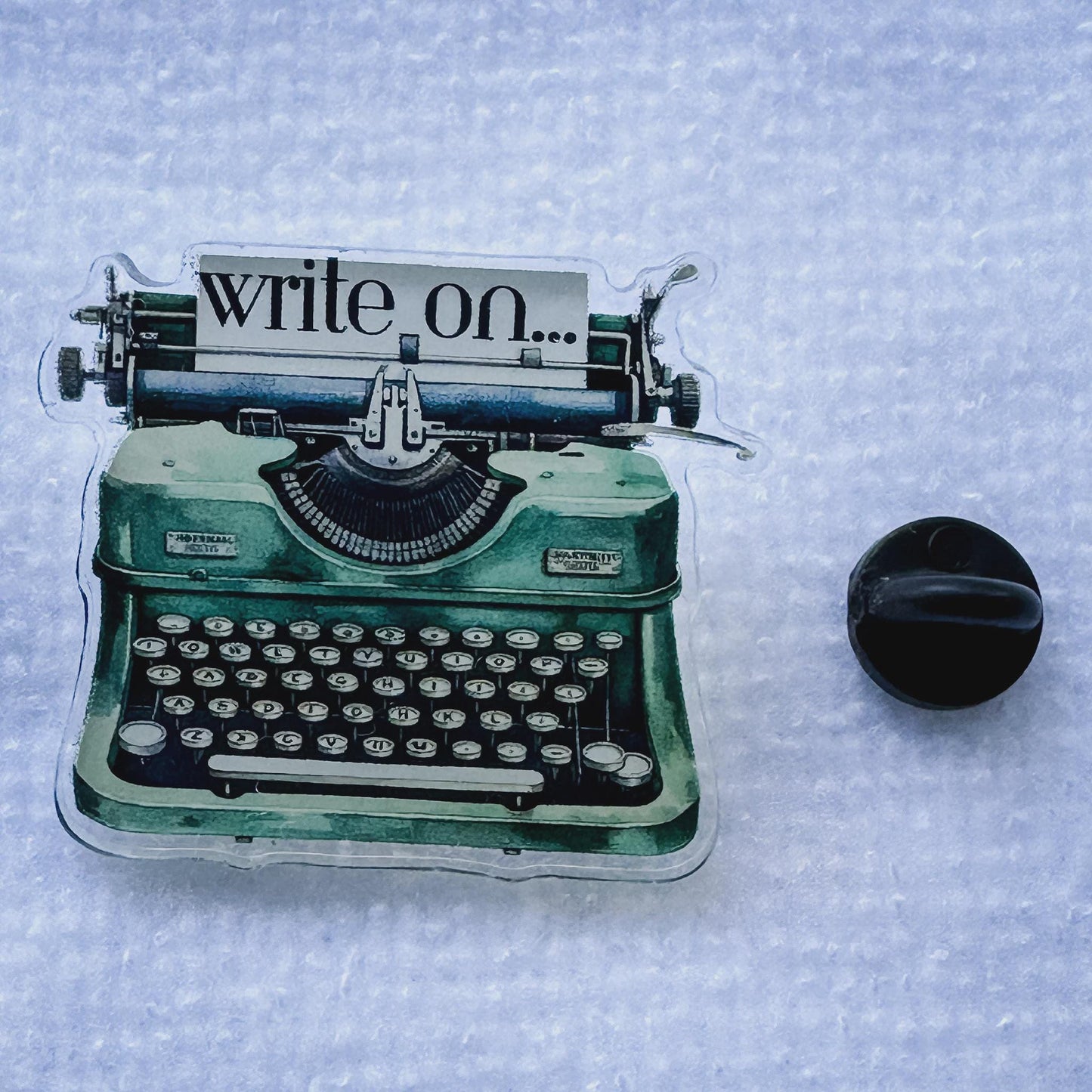 Write On Typewriter Acrylic Pin