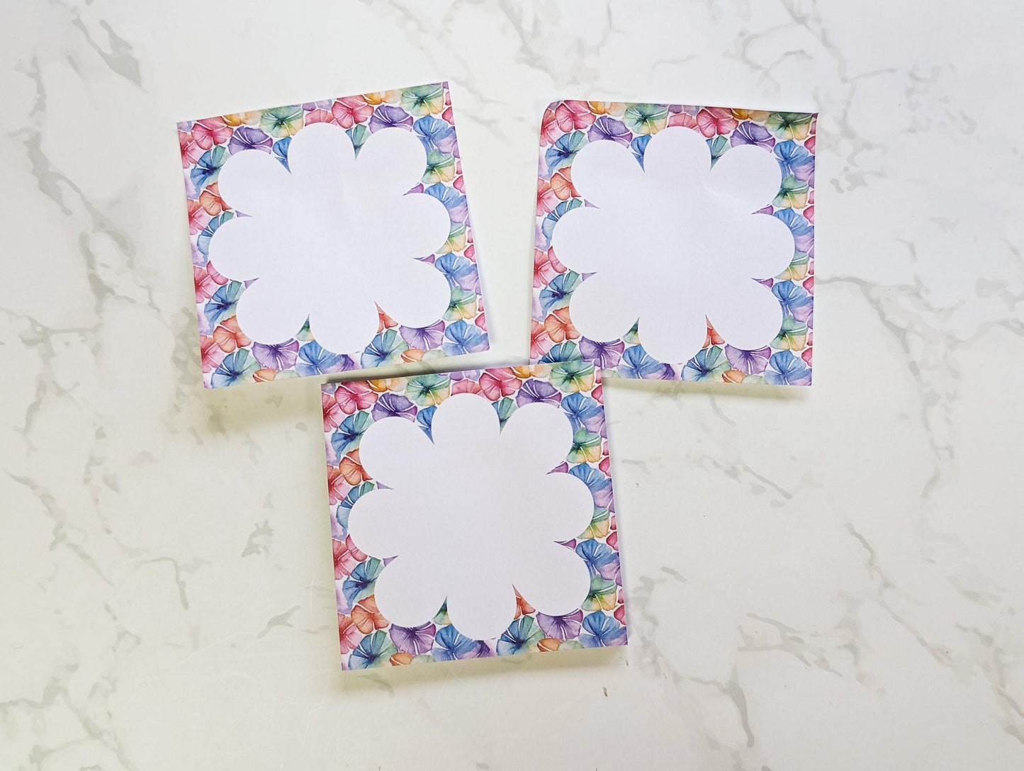 Rainbow watercolour floral sticky notes