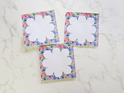 Rainbow watercolour floral sticky notes