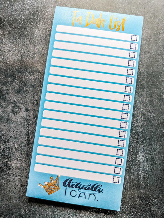 Ta Dah Actually I can To Do List notepad, List pad